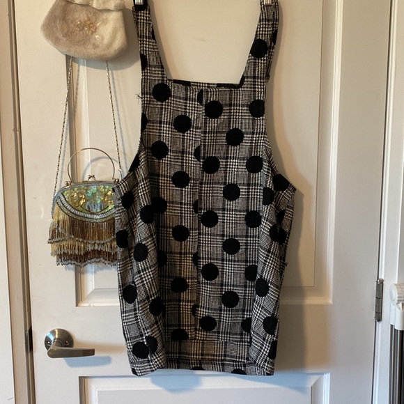 Polka dot plaid pinafore dress - Picture 2 of 3